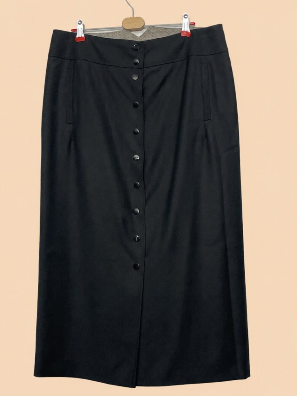 Kenzo 100% Wool Button-Front Mid Length Skirt EU42 Size